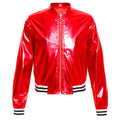 Kids Girls Shiny Sequins Hip Hop Jazz Dance Jacket Long Sleeve Zipper Bomber Coat Outerwear Disco Stage Performance Streetwear