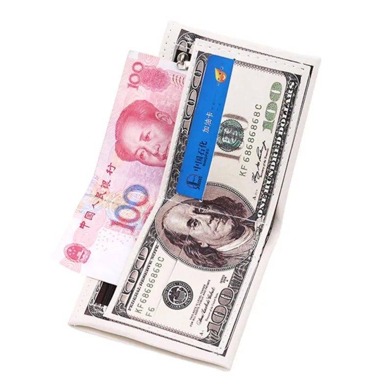 Men's Wallets With US Dollar Pattern Male PU Leather Wallet With Card Holder Coin Pocket Purse Fashion Large Capacity Purse Bag