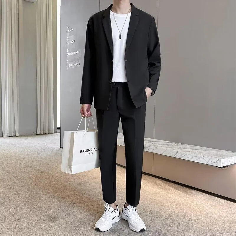Men's Casual Half Sleeve Suit Jacket Polyester Fiber Breathable round Hemline Single Button Closure Standard Fit Adult Wear