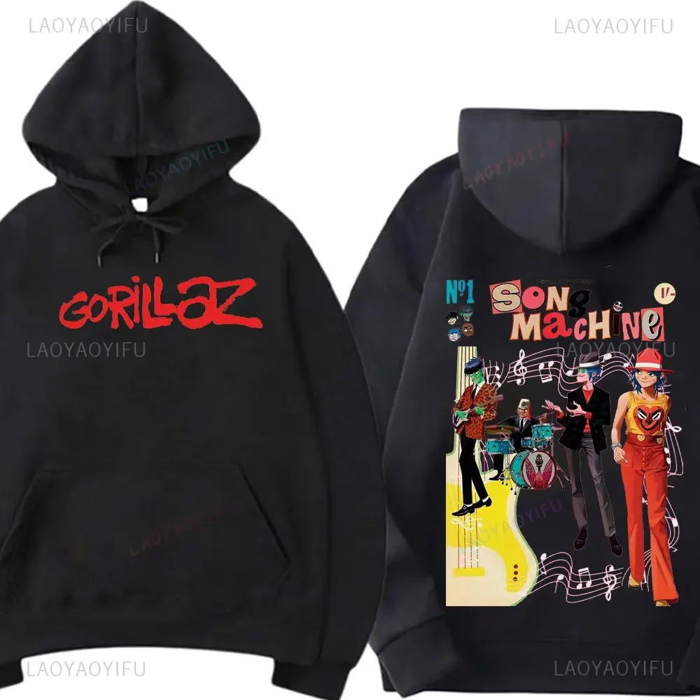 Funny Music Band Gorillaz Demon Days Hoodie Boy Crazy Hoodied Round Collar Long Sleeve T Shirts Clothing Casual Graphic Hoody