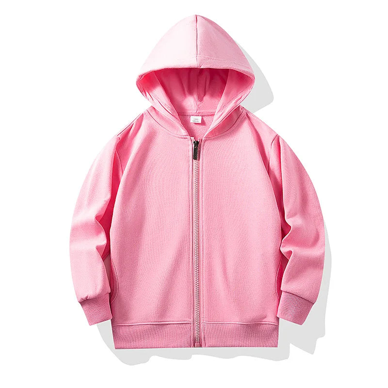 Boys Girls Hoodies Casual Zipper Outerwear Spring Autumn Long Sleeve Teen Hooded Sweatshirt School Kids Tops Clothes Sprotswear