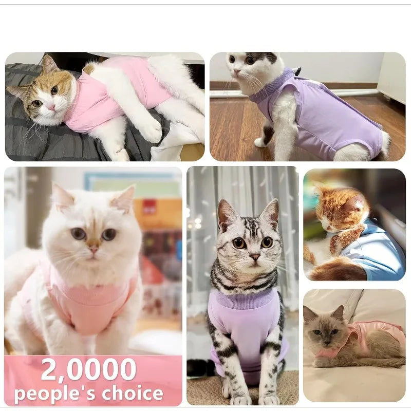 Convenient Soft Cat Sterilization Clothing Anti-licking Breathable Puppy Jumpsuit Thin Pet Vest Clothing After Surgery