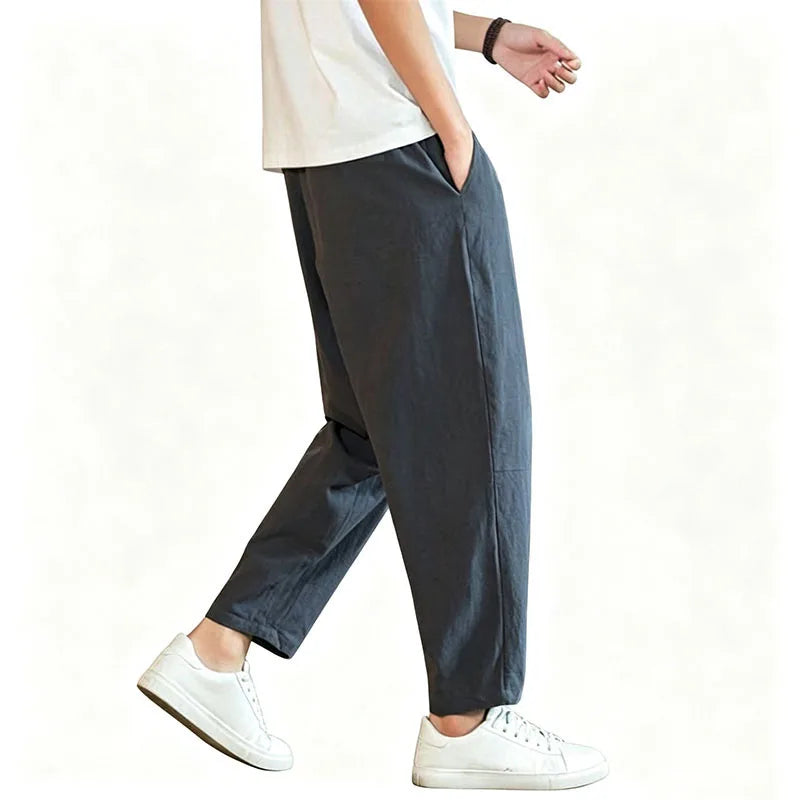 Men's Lightweight Ankel-Length Pants Solid Color Breathable Sweatpants Joggers Men Baggy Pants Streetwear Long Trousers Men