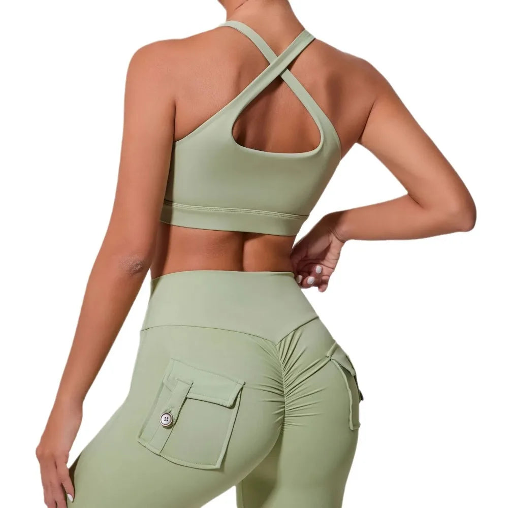 Sports Bra Push Up Yoga Bras Women Workout Top Fitness Clothing Gym Clothes Woman Sportswear Black Beige Gray Blue Green 2026