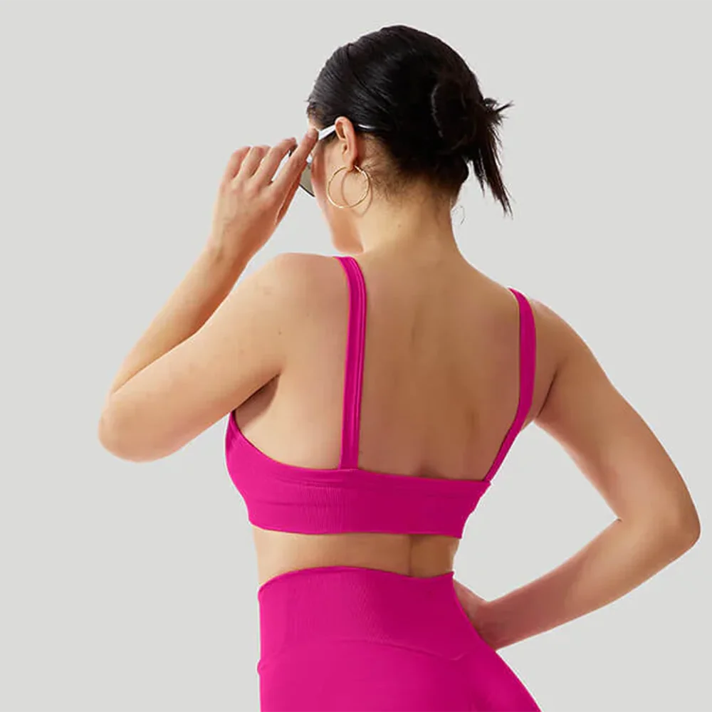 Backless Sportswear Woman Gym Sports Bra Seamless Underwear Woman  Inner Padded Yoga Vest Bralette Push Up Yoga Bra Female