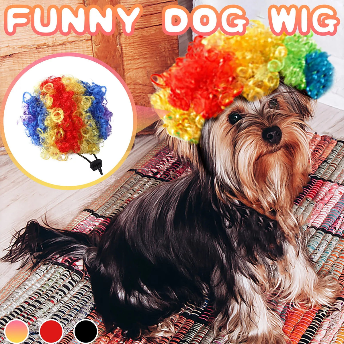 Pet Wigs Cosplay Props Funny Dogs Cats Dress Up Hair Hat Costumes Headdress Accessories For Halloowen Christmas Supplies