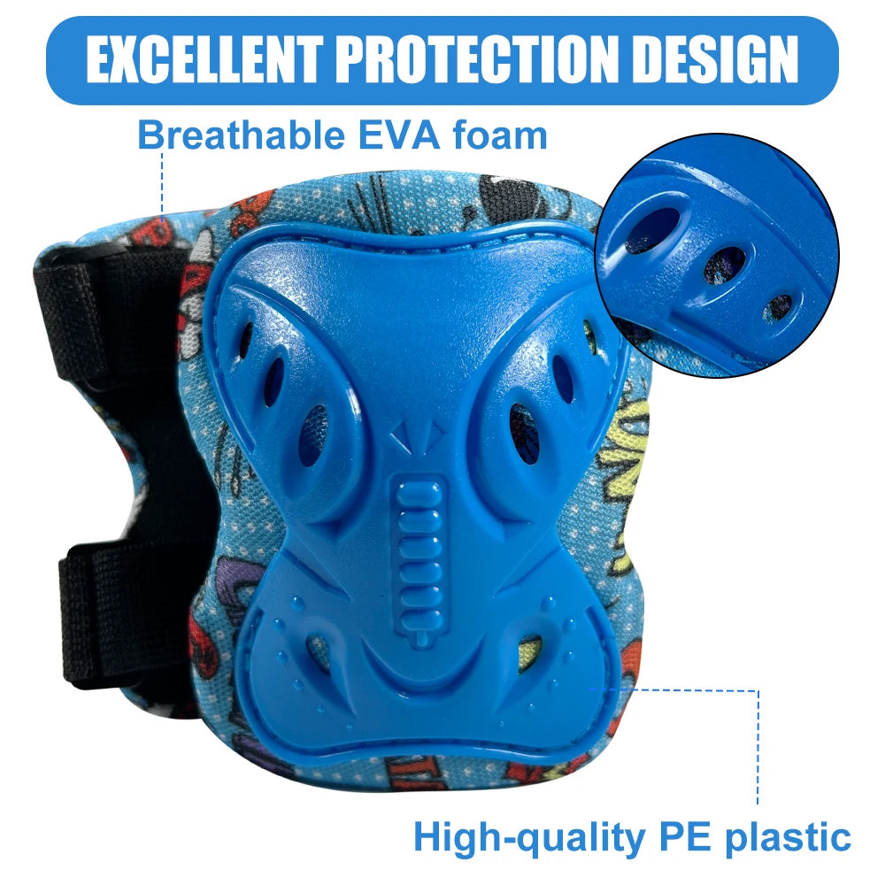 Kids 3-12 Years Knee Pad Elbow Pads Guards Protective Gear Set for Roller Skates Cycling Skateboard Inline Skatings Scooter