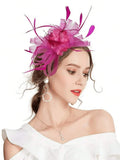Fascinators Hats For Women Tea Party Hats 1950s Kentucky Derby Hats Feather Hair Clip For Bride Wedding Party