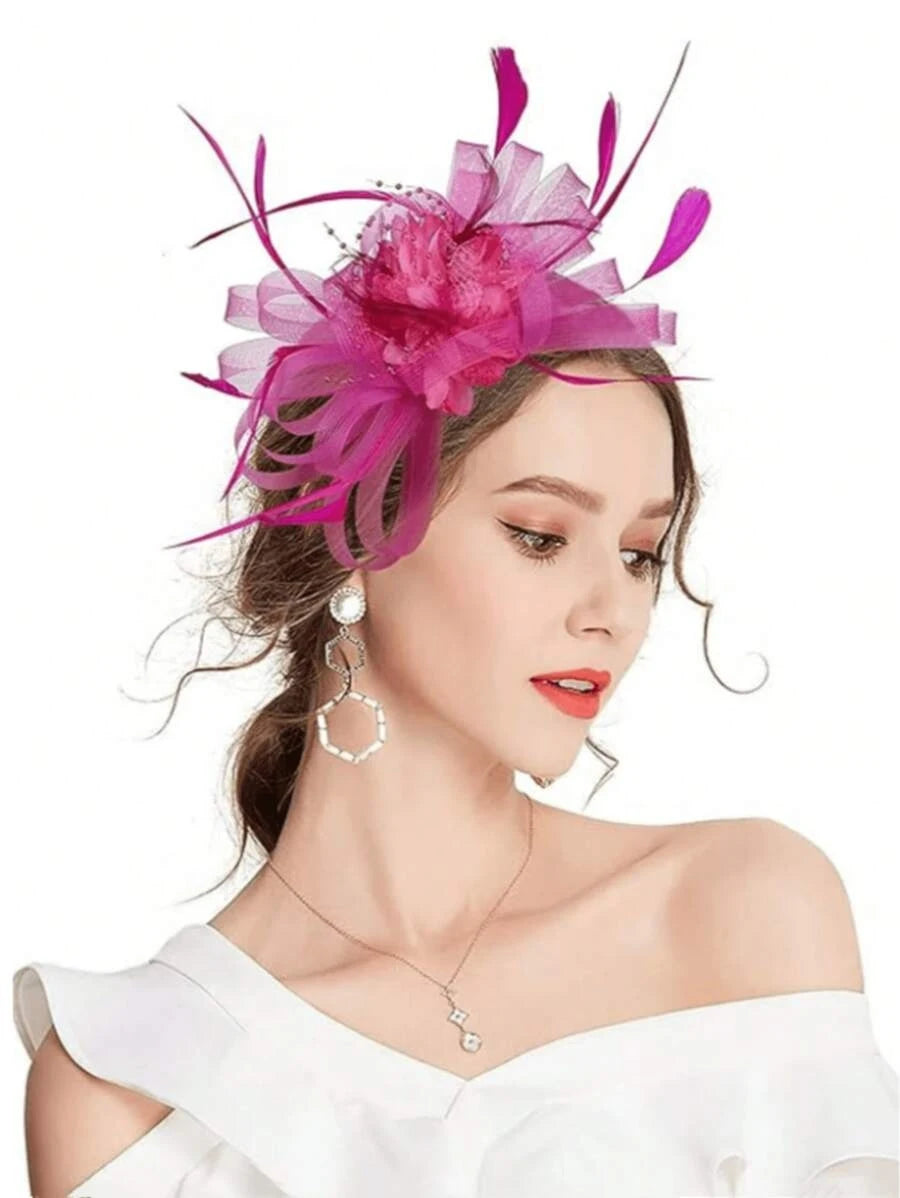 Fascinators Hats For Women Tea Party Hats 1950s Kentucky Derby Hats Feather Hair Clip For Bride Wedding Party