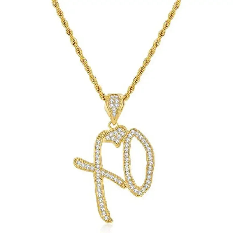 1Pcs Men's Fashion Street Trend Jewelry Accessories Gift Exquisite   Inlaid White Zircon Pendant Necklace