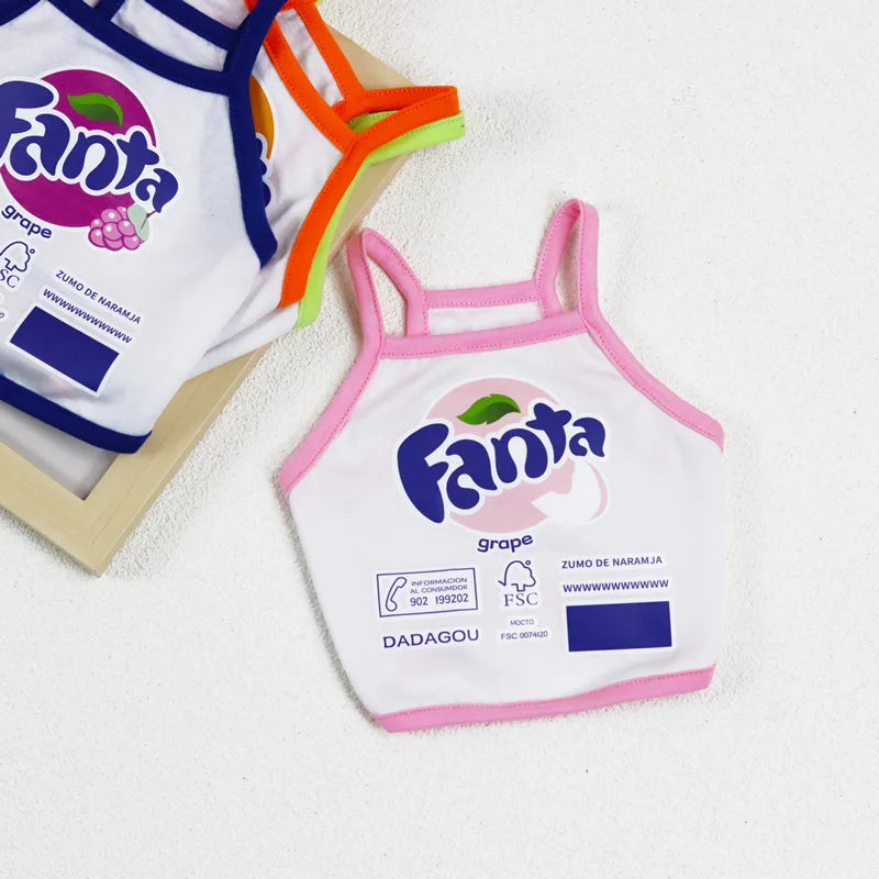 New Pet Clothing Thin Dog Clothes Soda Short Dog Camisole Ketong Grape Lemon Orange Print Pet Cat Clothing Puppy Clothes