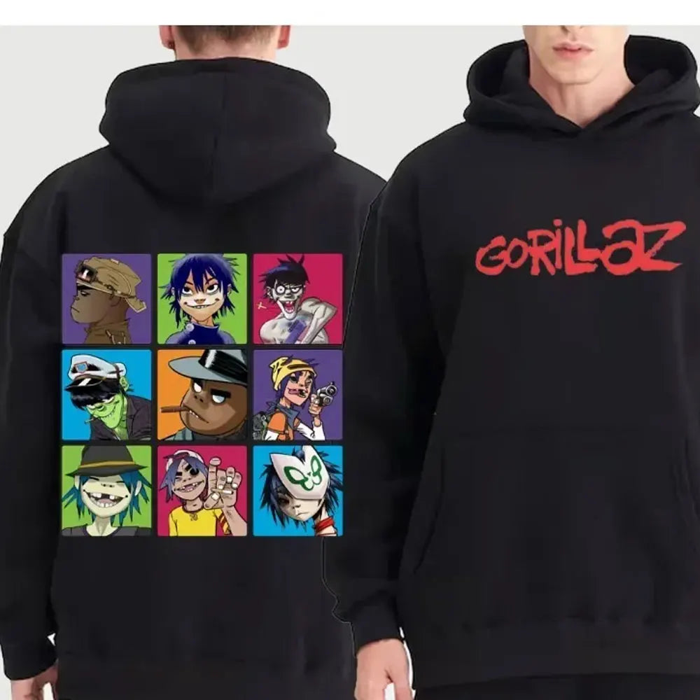 Funny Music Band Gorillaz Demon Days Hoodie Boy Crazy Hoodied Round Collar Long Sleeve T Shirts Clothing Casual Graphic Hoody