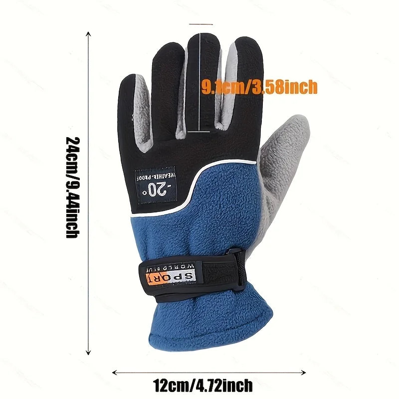 Winter Women Men Fleece Full Finger Gloves Warm Gloves Ski Gloves Outdoor Sport Motorcycle Cycling Snow Gloves Unisex