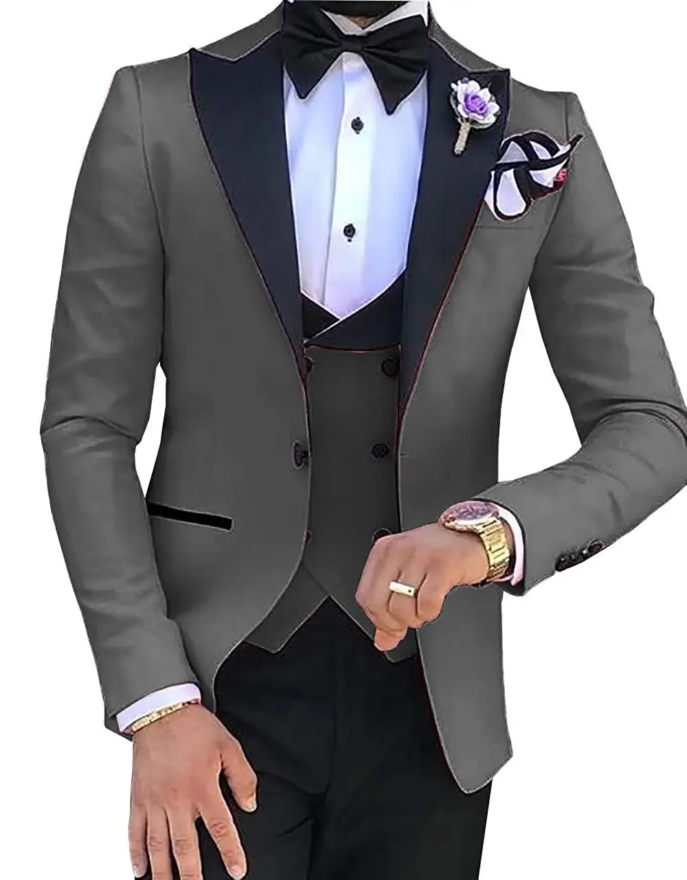 2024 Men 3 Pieces Suits For Men Custom Made Groom Groomsmen Tuxedos Wedding Men Suit Terno Masculino ( Jacket+Pants+Vest )