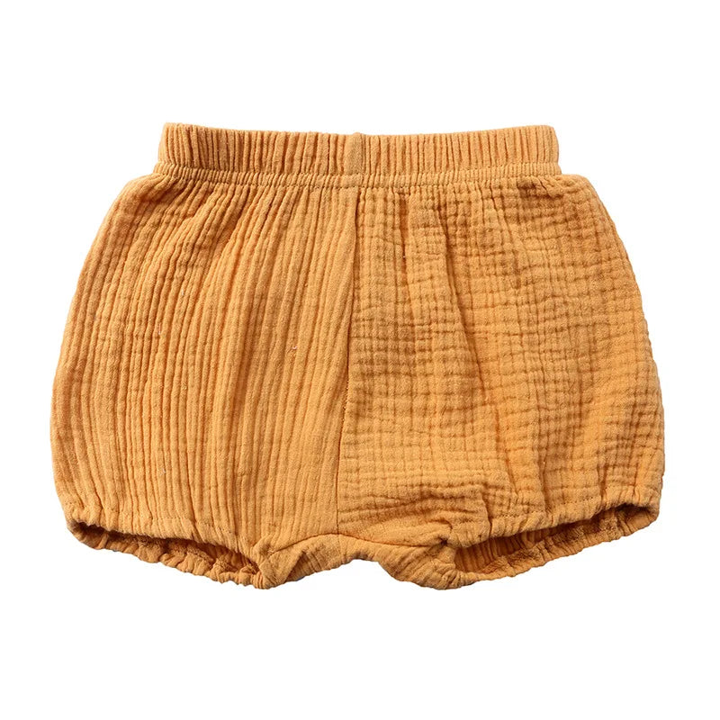 Baby PP Shorts Girls Boys Summer Short Pants for Toddler Kids Cotton Linen Solid Color Bloomers Pants Casual Children's Clothing
