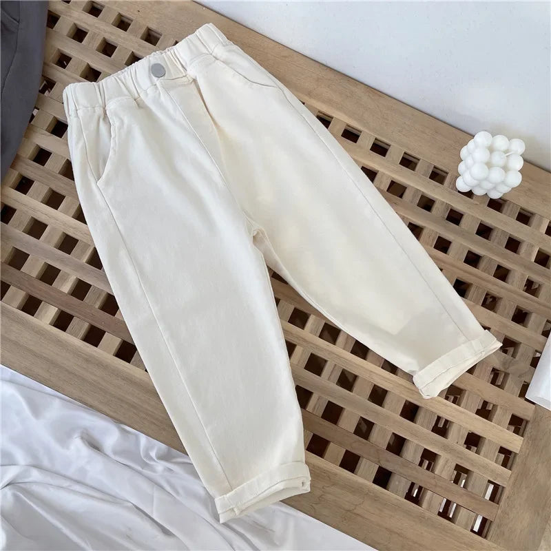 Korean Style Kids Pants - Autumn Spring Slacks for Boys & Girls, Foreign Fashion Trousers Winter Clothes for Girls