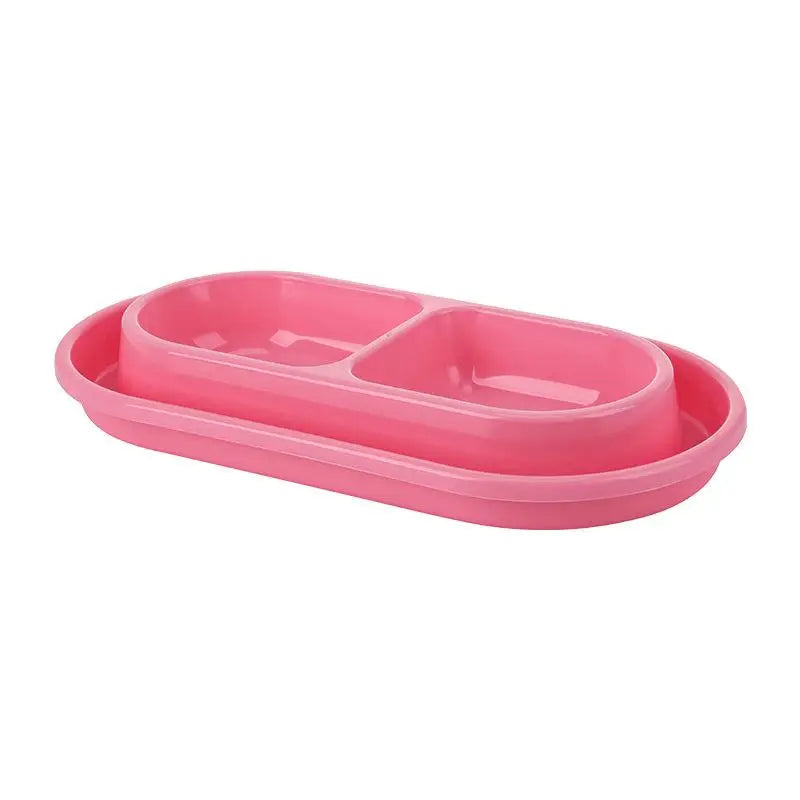 【E】Pet Feeding Double Bowls Plastic Anti Ants Food Water Feeder Dogs Cats Puppy Automatic Dog Feeder Dispenser Pet Supplies