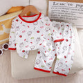 Children's Pure Cotton Home Clothes Set Boys Girls Seven-quarter Sleeve Pajamas Thin Breathable Air-conditioned Clothes