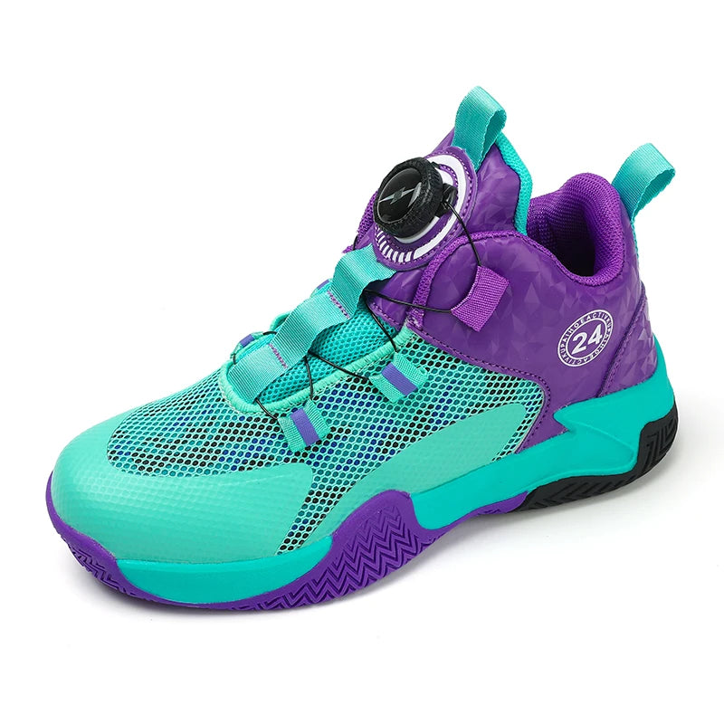 Yellow Children's Basketball Shoes Mesh Breathable Sports Shoes For Teenagers Non-Slip Wear-Resistant Basketball Sneakers Kids