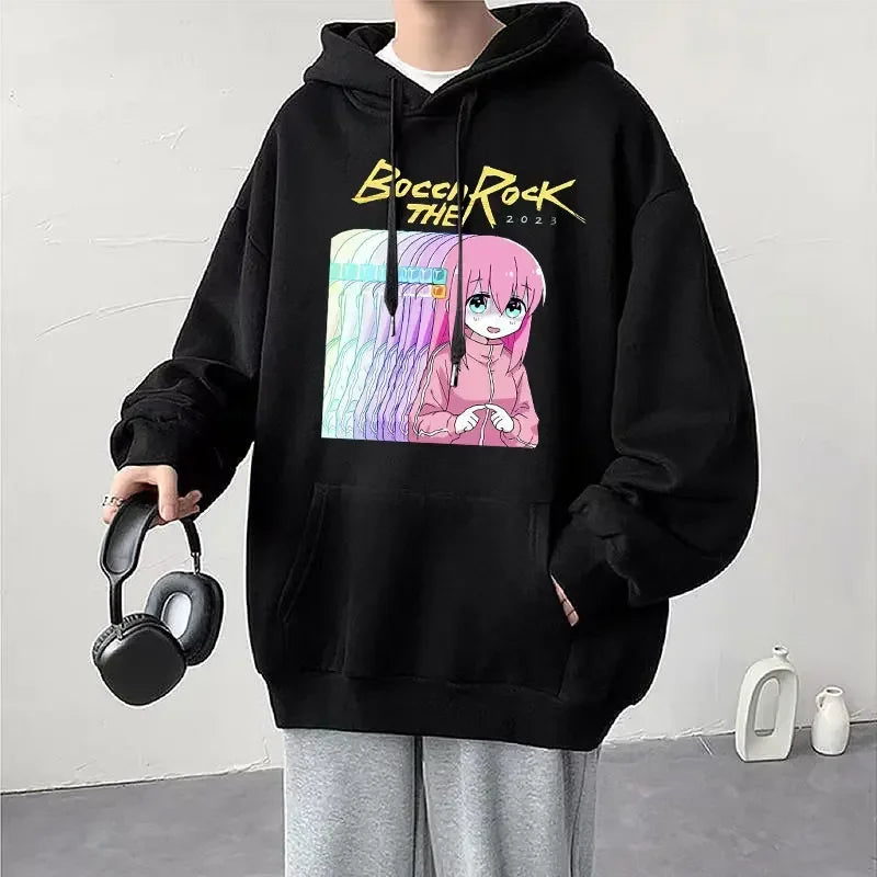 Anime Cos BOCCHI THE ROCK! Hoodie Kessoku Band Logo Couples Hoodies Goto Hitori Ijichi Nijika Cospaly Oversized Long Sleeve Male