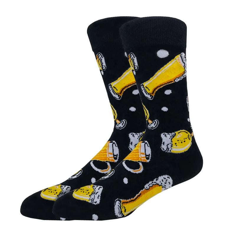 Men's Combed Cotton Fashion Hip Hop Man Woman Socks Harajuku Skateboard oil painting with print Happy Socks Funny Gift