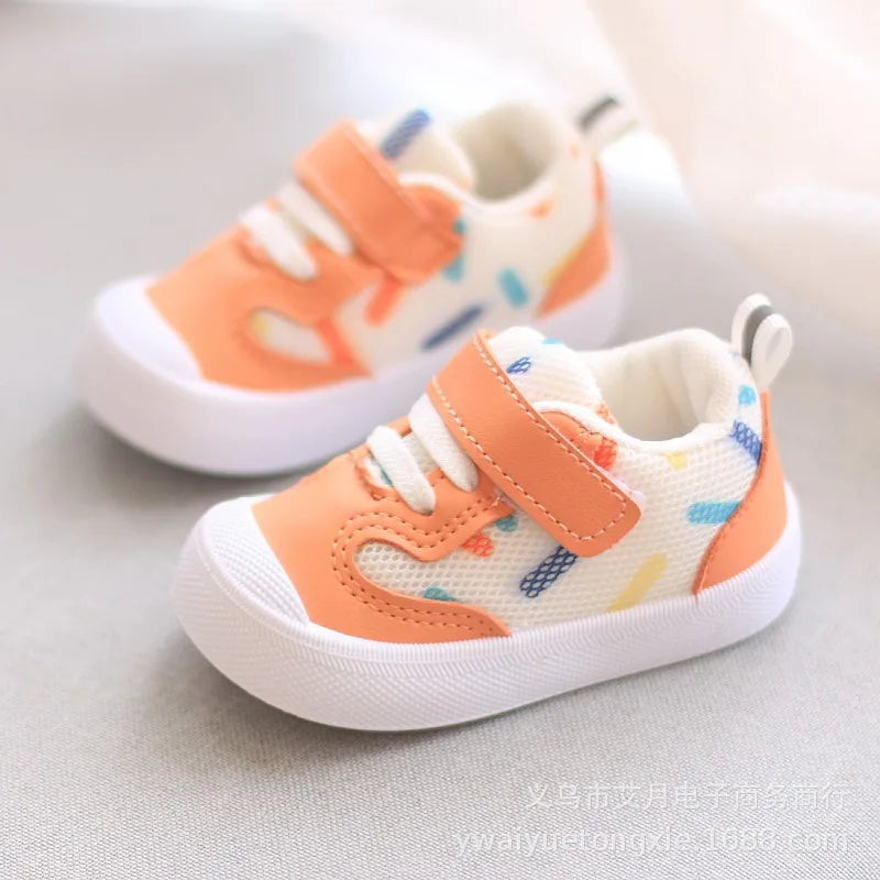 Children Baby Walking Shoes Soft-soled Shoes Kids Infant Sports Shoes Boys Girls Casual Sneakers Toddler Mesh Printing Sneakers