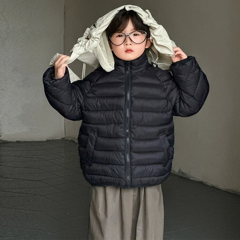 Winter Warm Baby and Girls Boys Lightweight Plain Turtleneck Zip Puffer Jackets Kids Windproof Coats Children Outfit Tops 1-12Yr