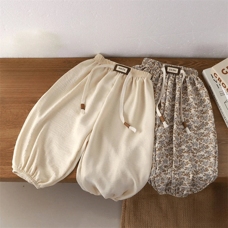 1-5 Years Children's Pants Summer New Korean Loose Fit for Boys and Girls Solid Color Casual Sports Pant Baby Kids Jogger Pants