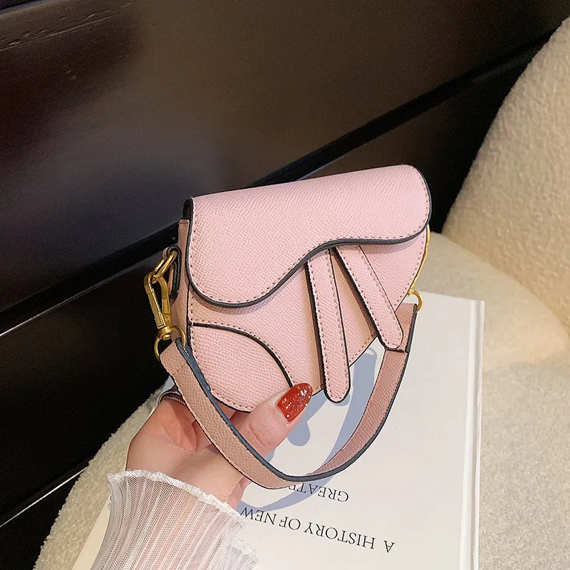 Fashion Children's Bags Ins Girls Niche Messenger Bag Retro Portable Saddle Bag Baby Kids Shoulder Bag Accessories Handbag BM092