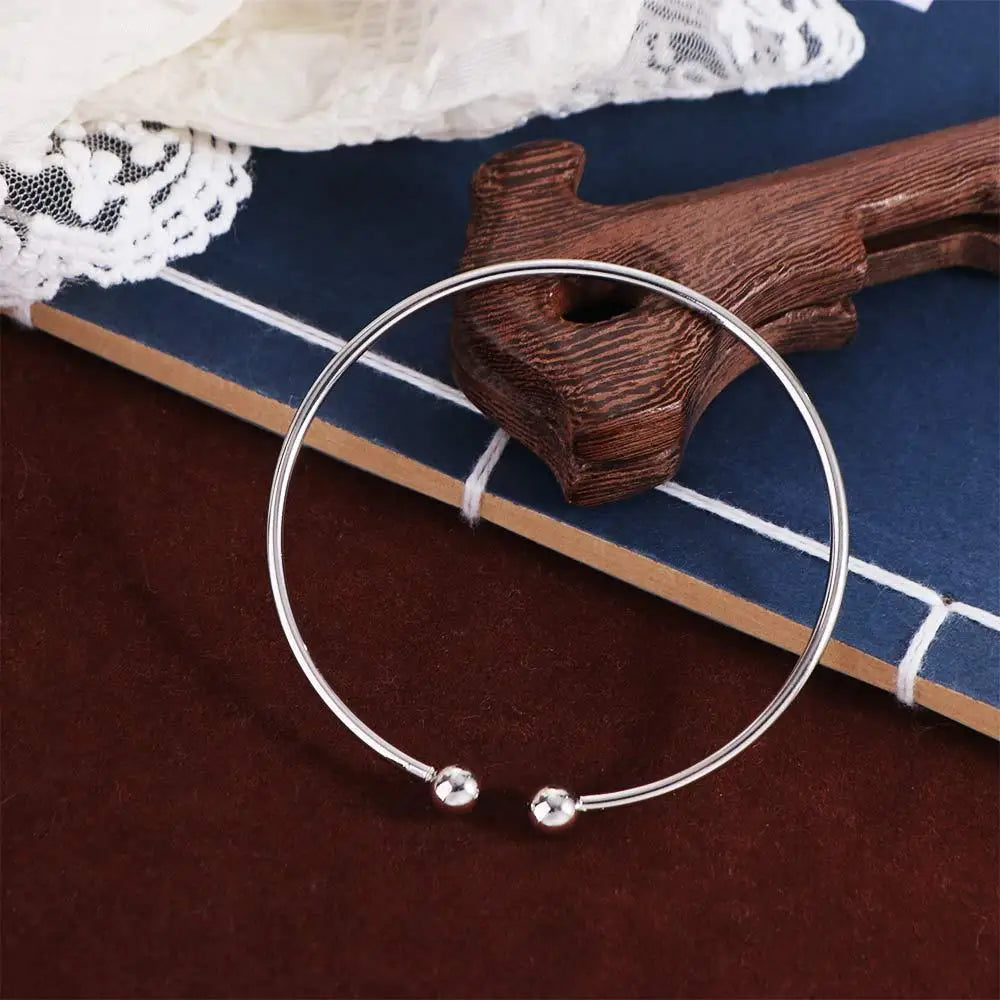 Trendy Silver Plated Gifts Bracelet Mens/Womens Fashion Jewelry Adjustable Bangles