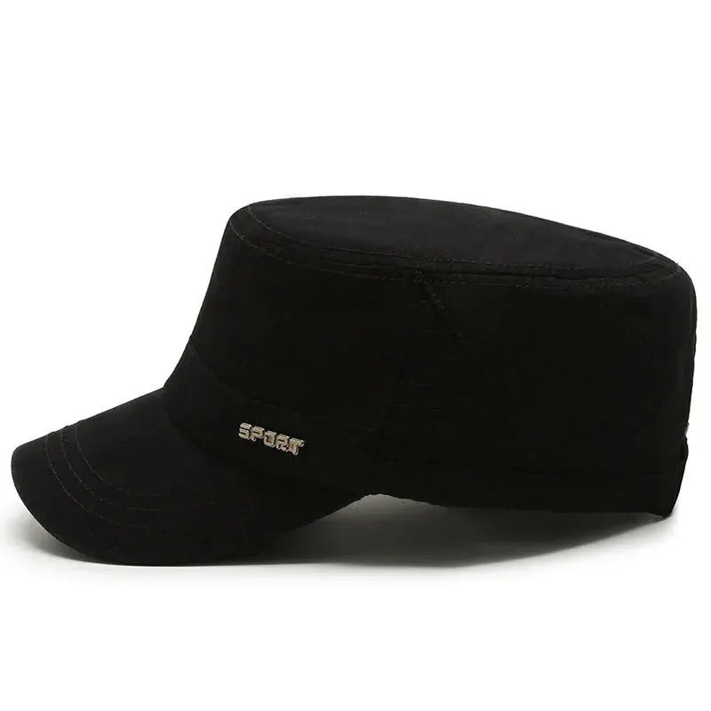 Hat Men's Flat Military Hat Is Simple And Versatile, Middle-Aged Hat Spring And Autumn Duck Tongue Casual Fashion New Style
