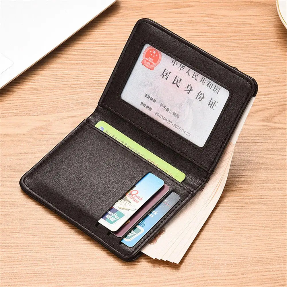 Men Bussiness Wallet Short Skin Wallets Purses PU Leather Money Clips Thin Wallet For Men Purses ID Card Holder Fashion