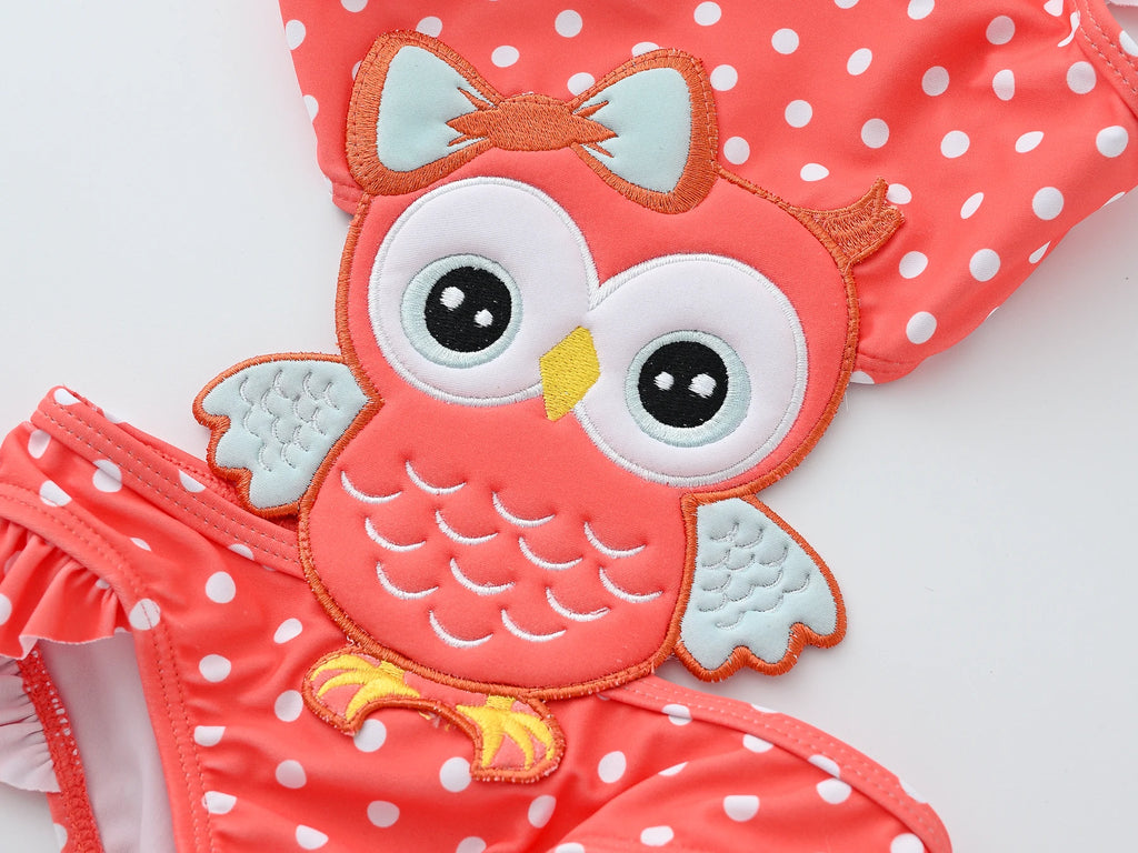 Honeyzone Children's Swimwear Little Girl Bikini Owl Print Swimsuit Stitch Kids' Clothing Girls' Summer Fashionable Suit 1-8Year