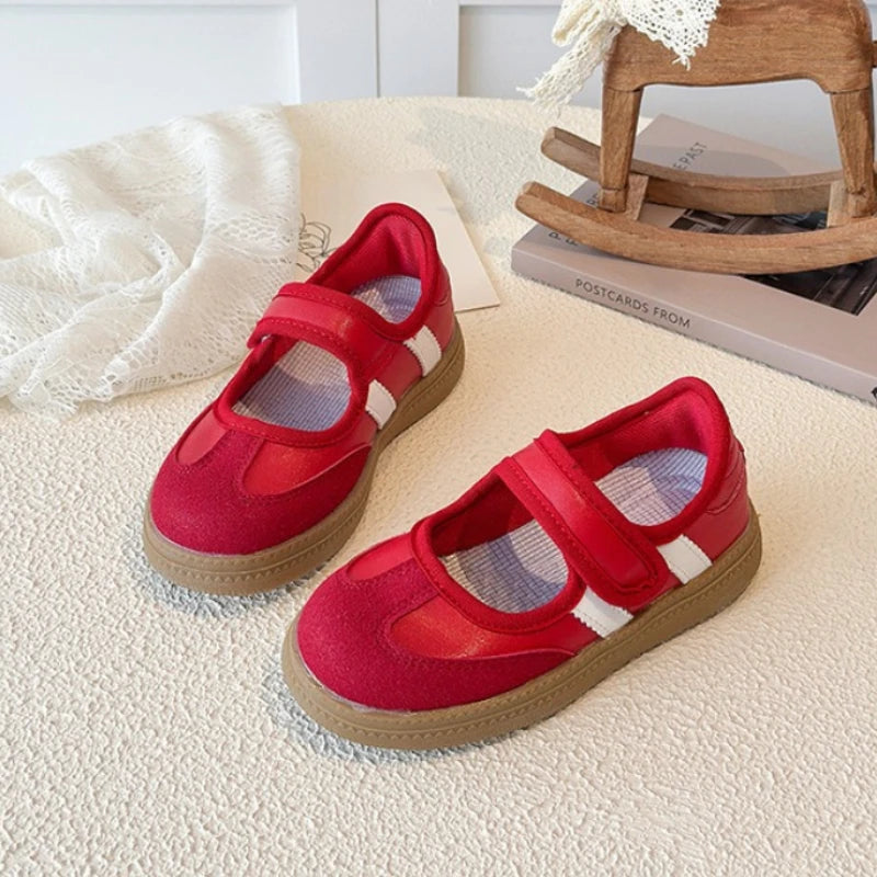 Children's Casual Sneakers for Ages 3-18 Red Boys' and Girls' All-Season Shoes White Soft-Sole Anti-Slip Training Shoes for Kids
