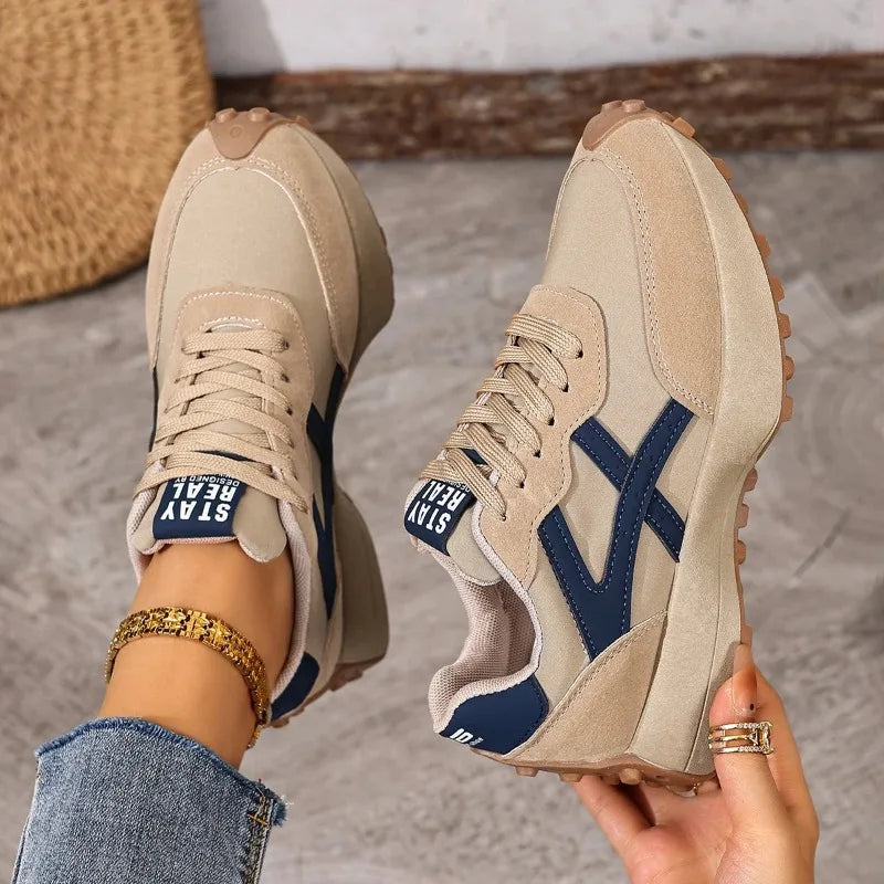 2026 New Women's Sneakers Spring Casual Lace Up Sport Sneakers Luxury Platform Anti-slip Running Shoes Women's Zapatos De Mujer