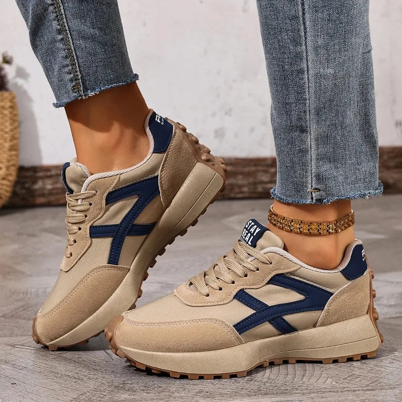 2026 New Women's Sneakers Spring Casual Lace Up Sport Sneakers Luxury Platform Anti-slip Running Shoes Women's Zapatos De Mujer