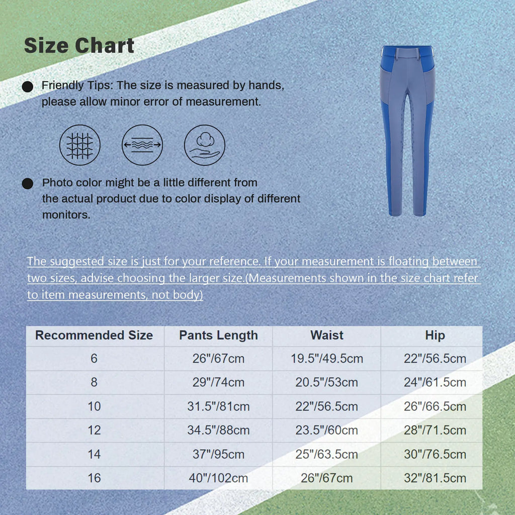 Kids Boys Girls Horse Riding Sports Pants Anti-skid Full Seat Color Block Equestrian Leggings for Gym Cycling Casual Daily Wear