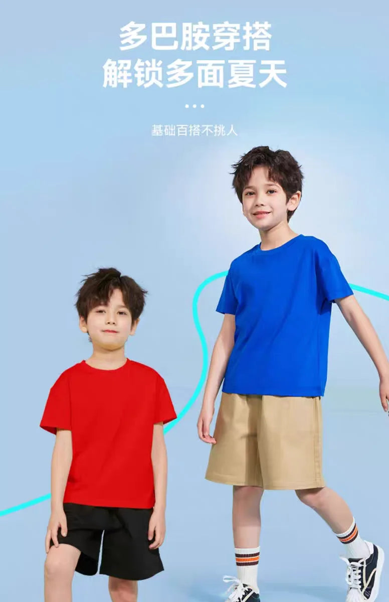 Korean Sweater Cat Children Clothing New Boys T-shirt Teen Funny Summer Top Cotton Kids Short Sleeves Baby Kids TShirt 2-12 Year