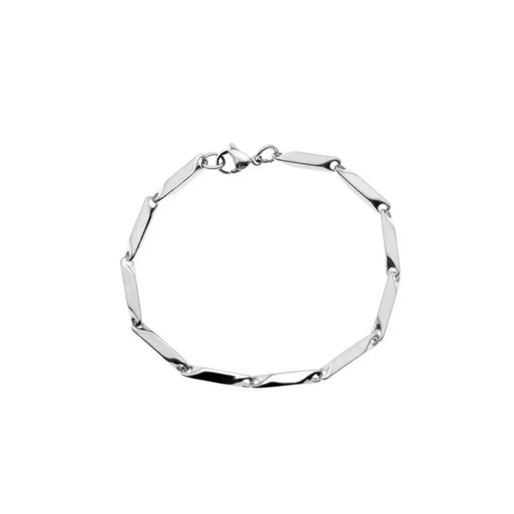 Elegant Couple Simple Personality Hip-hop Exquisite Men Bracelet Geometric Bangle Korean Jewelry Rhombus Chain