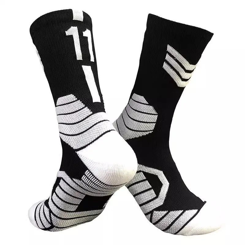 Professional Star Basketball Socks Adults Kids Number 23 Elite Towel Bottom Sports Socks Non-slip Breathable Durable Socks