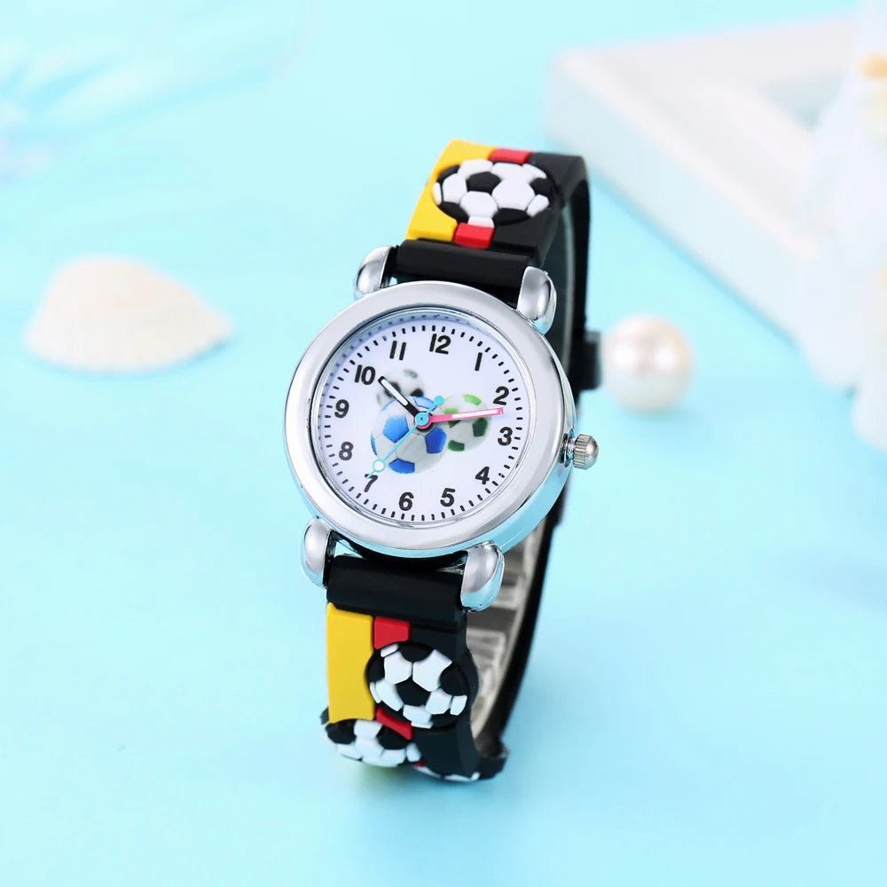 Lovely Creative Cartoon Corlorful Kids Watch Gift For Boys Girls Sell Like Hot Cakes Cute Football Children's Wristwatch