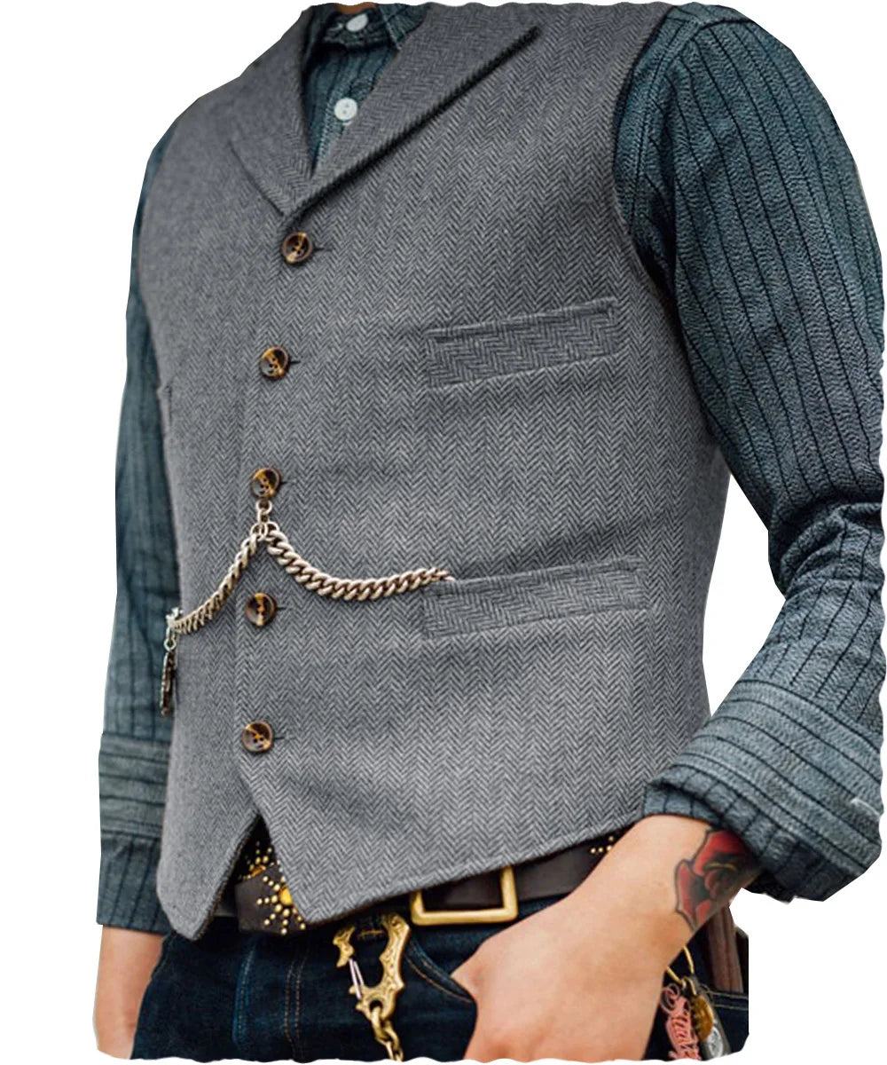 Casual Mens Brown Vest Silver Slim Fit V Neck Tuxedos School Party Green Waistcoat For Wedding Banquet Nightclub