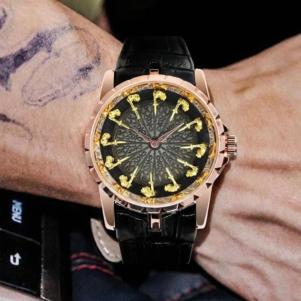 New Watch for Men with Retro Style and Simple Personality, Practical Belt, Large Dial, Fully Automatic Quartz Watch for Men