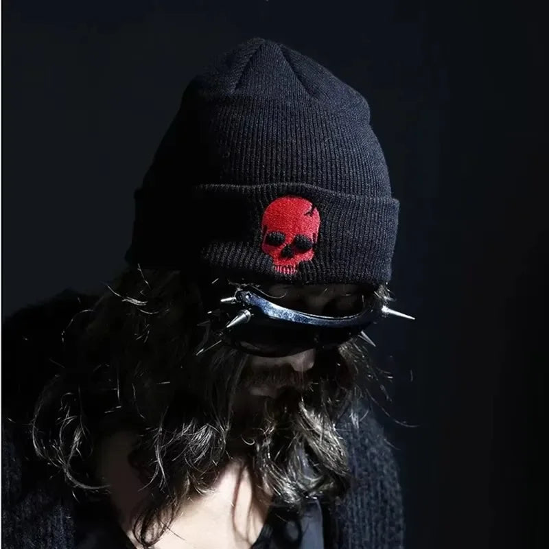 Autumn And Winter Women Cotton Wool Hat Personality Skeleton Knitting Hats Men And Women Keep Warm Hip-hop Skull Cap