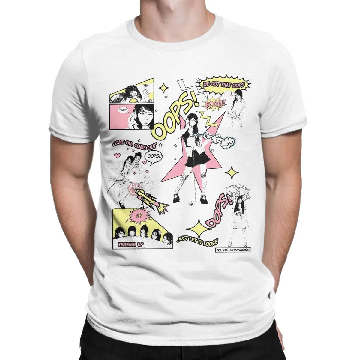 Illit Kpop T-Shirt Men  Funny Pure Cotton Tee Shirt Crew Neck Short Sleeve T Shirts Classic Clothes