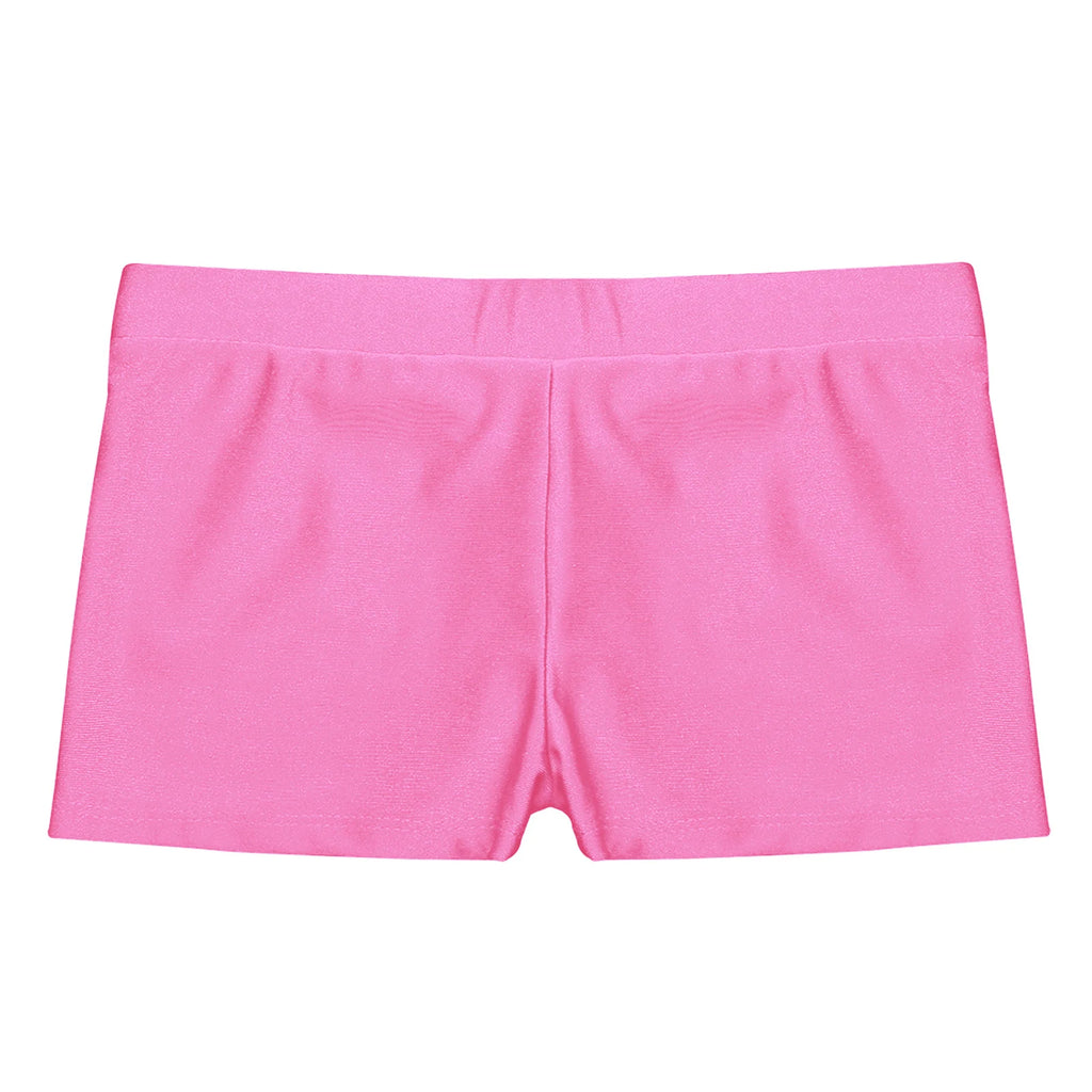 3-16Y Kids Girls Low Rise Sports Shorts Yoga Ballet Dance Gymnastic Leggings Workout Fitness Boy-cut Bottoms Dancewear Swimwear