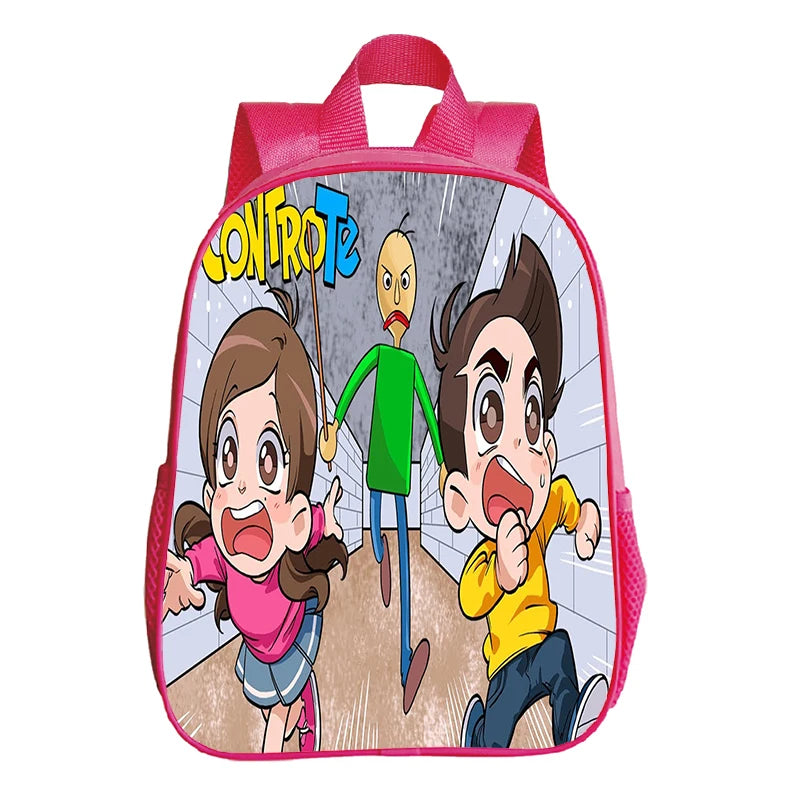 Kids Pink Backpack Me Contro Te Print Kindergarten Bag School Bags for Preschool Girls Cute Bookbag Toddler Softback Book Bags