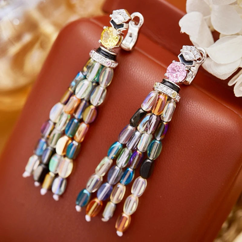 Pure 925 Sterling Silver Jewelry For Women Big Gemstone Wedding Jewelry Set High Quality Earrings Necklace Party Fine Jewelry