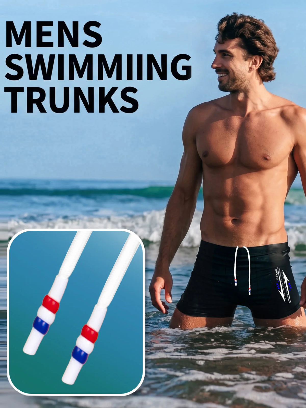 Men's Swim Shorts in Energetic Sporty Prints, Quick-Dry Comfort Wear, Ideal for Beach Days and Active Gym Use