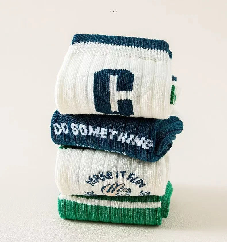 5 Pairs Children's Socks Spring Autumn Socks Kids Boys Cotton Socks Baby Cartoon Pattern Medium Sock